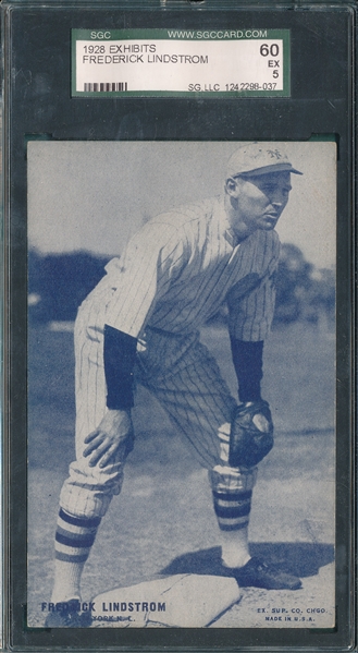 1928 Exhibits Fred Lindstrom SGC 60 *PC Back*