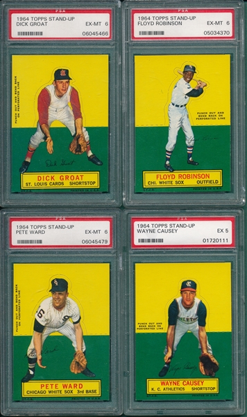 1964 Topps Stand-Up Lot of (4) W/ Groat PSA