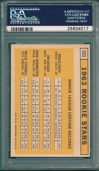 1963 Topps #553 Stargell PSA 5 *Rookie*
