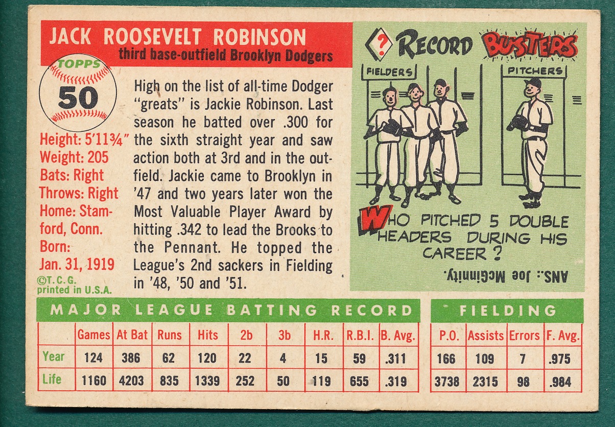 Lot Detail - 1955 Topps #50 Jackie Robinson