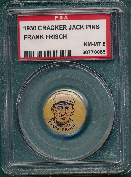 1930 Cracker Jack Pins Frisch PSA 8