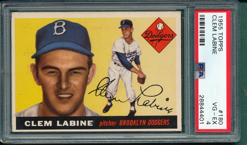 1955 Topps Lot of (4) W/ Labine, Hi #, PSA 