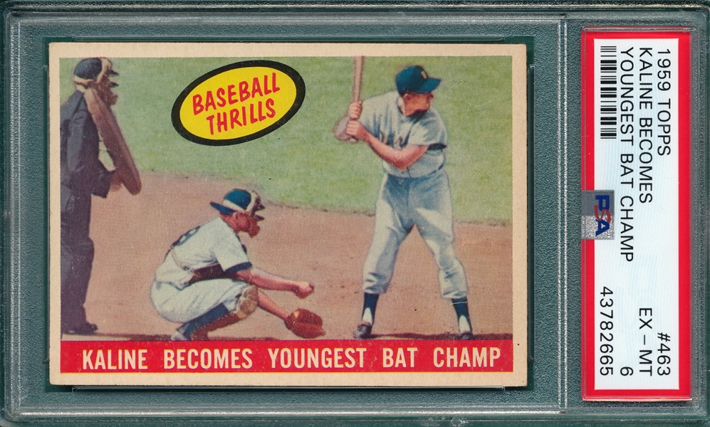 1959 Topps #463 Kaline Becomes Youngest Bat Champ PSA 6