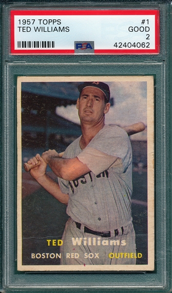 1957 Topps #1 Ted Williams PSA 2