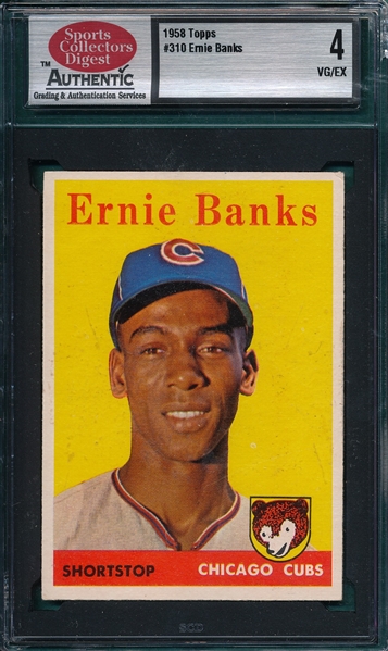1958 Topps #310 Ernie Banks SCD 4