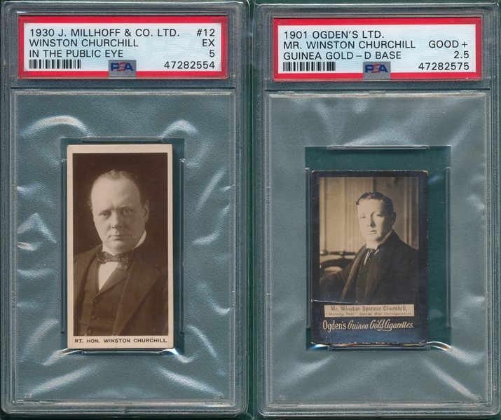 1901 Ogden's & 1930 Milhoff, Winston Churchill, Lot of (2), PSA