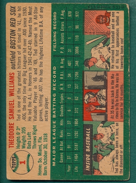 1954 Topps #1 Ted Williams 