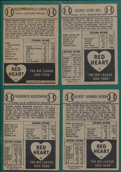1954 Red Heart Lot of (11) W/ Bob Lemon