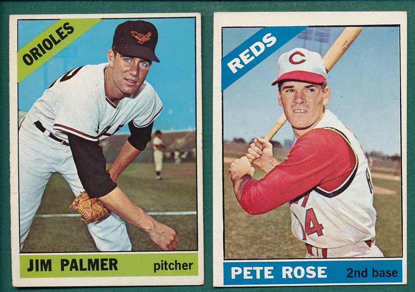 1966 Topps #30 Rose & #126 Palmer, Rookie, Lot of (2)