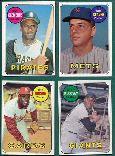 1969 Topps Lot of (4) W/ Clemente
