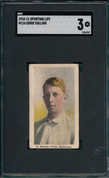 1910-11 M116 Eddie Collins, Pastel, Sporting Life SGC 3