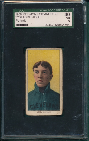 1909-1911 T206 Joss, Portrait, Piedmont Cigarettes SGC 40