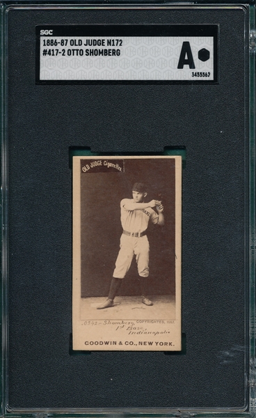 1887 N172 417-2 Otto Shomberg SGC Authentic *Great Image*