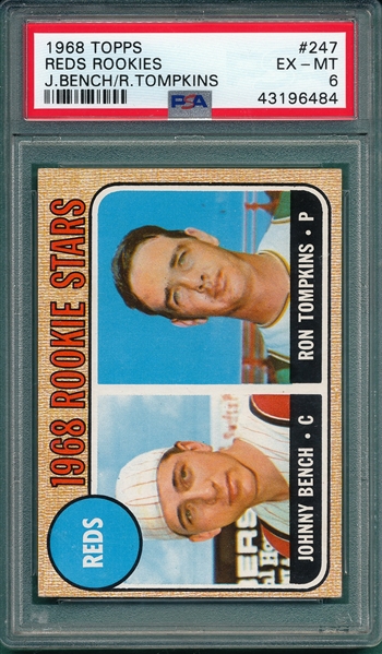 1968 Topps #247 Johnny Bench PSA 6 *Rookie*