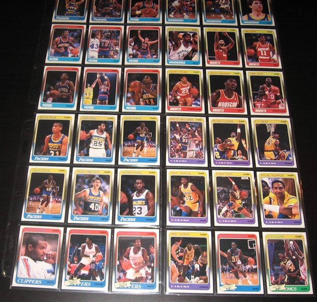 1988 Fleer Basketball Complete Set W/ Stickers & Pippen PSA 8