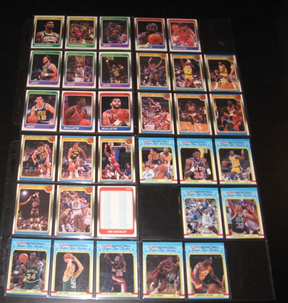 1988 Fleer Basketball Complete Set W/ Stickers & Pippen PSA 8