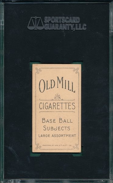 1909-1911 T206 Abbaticchio, Blue, Old Mill Cigarettes SGC 50