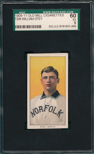 1909-1911 T206 Otey Old Mill Cigarettes SGC 60 *Southern League*