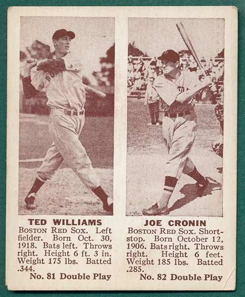1941 Double Play #81 Ted Williams/ #82 Cronin