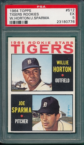 1964 Topps #512 Tigers Rookies W/ Horton, PSA 5