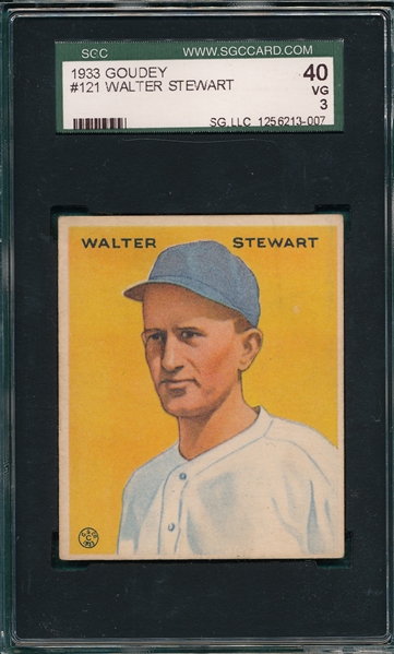 1933 Goudey #121 Walter Stewart SGC 40