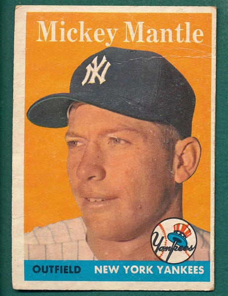 1958 Topps #150 Mickey Mantle (B)