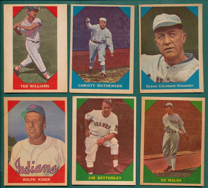 1960 Fleer Lot of (6) W/ Ted Williams