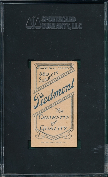 1909-1911 T206 Hooker Piedmont Cigarettes SGC 3 *Southern League*