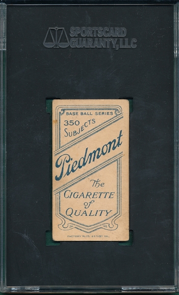 1909-1911 T206 Violat Piedmont Cigarettes SGC 3 * Southern League* 
