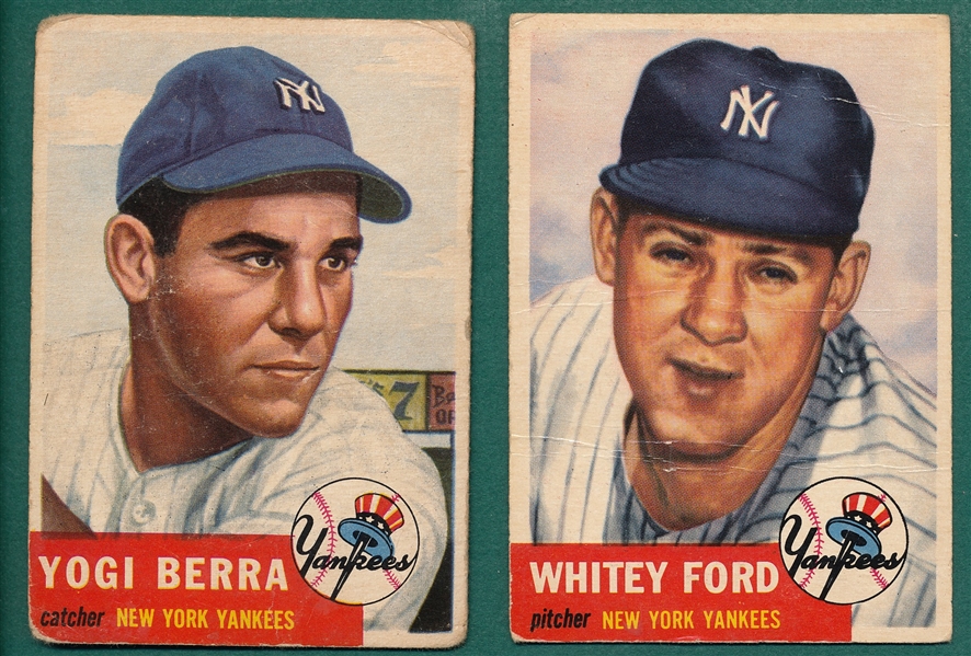 1953 Topps #104 Berra & #207 Ford, Lot of (2)