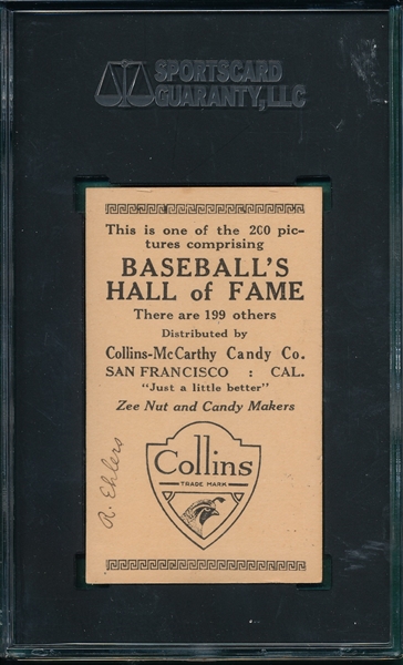 1917 E135 #72 Claude Hendrix Collins-McCarthy SGC 1.5
