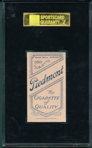 1909-1911 T206 Schmidt, Portrait, Piedmont Cigarettes SGC 60