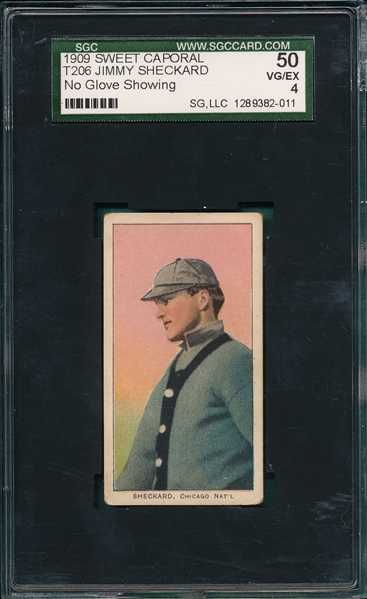 1909-1911 T206 Sheckard, No Glove, Sweet Caporal Cigarettes SGC 50