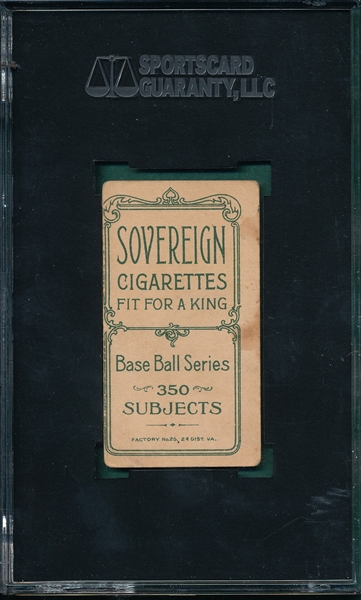 1909-1911 T206 Zimmerman Sovereign Cigarettes SGC 3