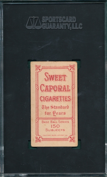 1909-1911 T206 Brown, Mordecai, Cubs On Shirt, Sweet Caporal Cigarettes SGC 2 *Factory 25*