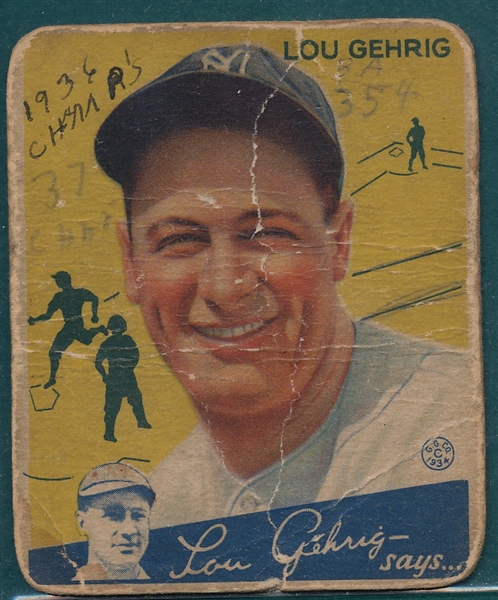 1934 Goudey #27 Lou Gehrig