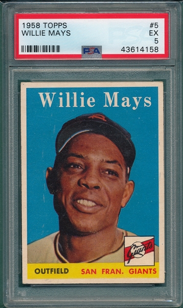 1958 Topps #5 Willie Mays PSA 5
