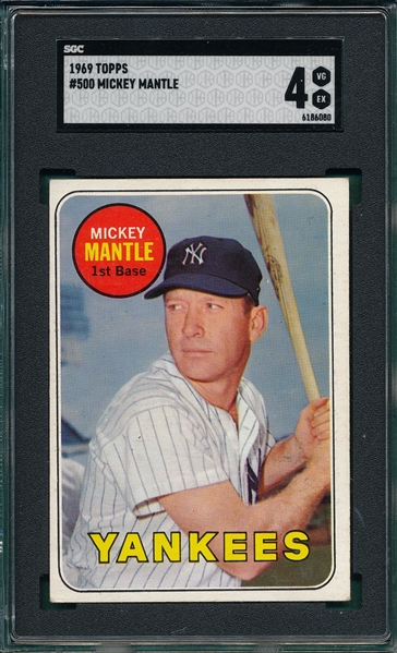 1969 Topps #500 Mickey Mantle SGC 4