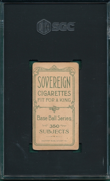 1909-1911 T206 Armbruster Sovereign Cigarettes SGC 2.5