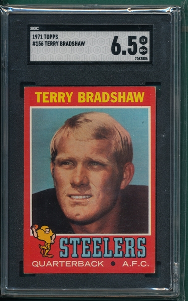 1971 Topps FB #156 Terry Bradshaw SGC 6.5 *Rookie*