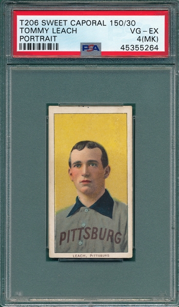 1909-1911 T206 Leach, Portrait, Sweet Caporal Cigarettes PSA 4 (MK)