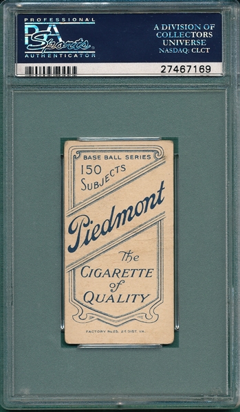 1909-1911 T206 Kleinow, Bat, Piedmont Cigarettes PSA 1.5