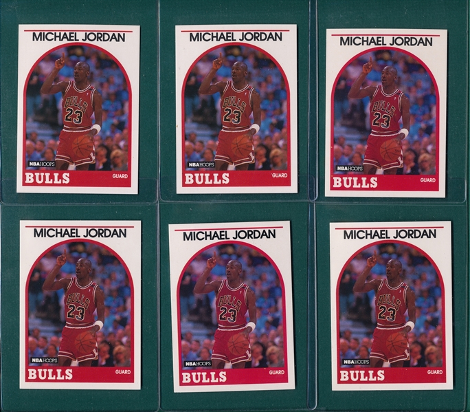 1990 Hoops #200 Michael Jordan, Lot of (7) 