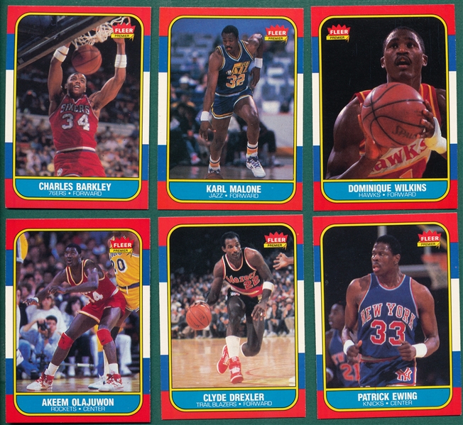 1986 Fleer Basketball Near Set (131/132) Plus Stickers (10/11)