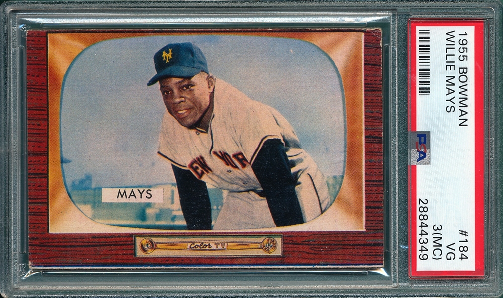 1955 Bowman #184 Willie Mays PSA 3 (MC)