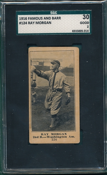 1916 Famous & Barr #124 Ray Morgan SGC 30