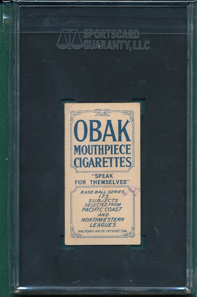 1910 T212-2 Shea Obak Cigarettes SGC 2.5 *Stamped*