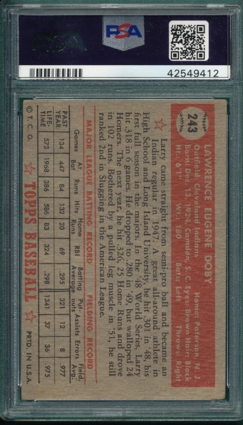 1952 Topps #243 Larry Doby PSA 4