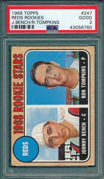 1968 Topps #247 Johnny Bench PSA 2 *Rookie*