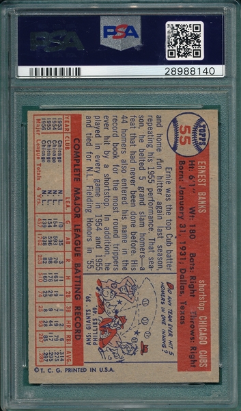 1957 Topps #55 Ernie Banks PSA 6